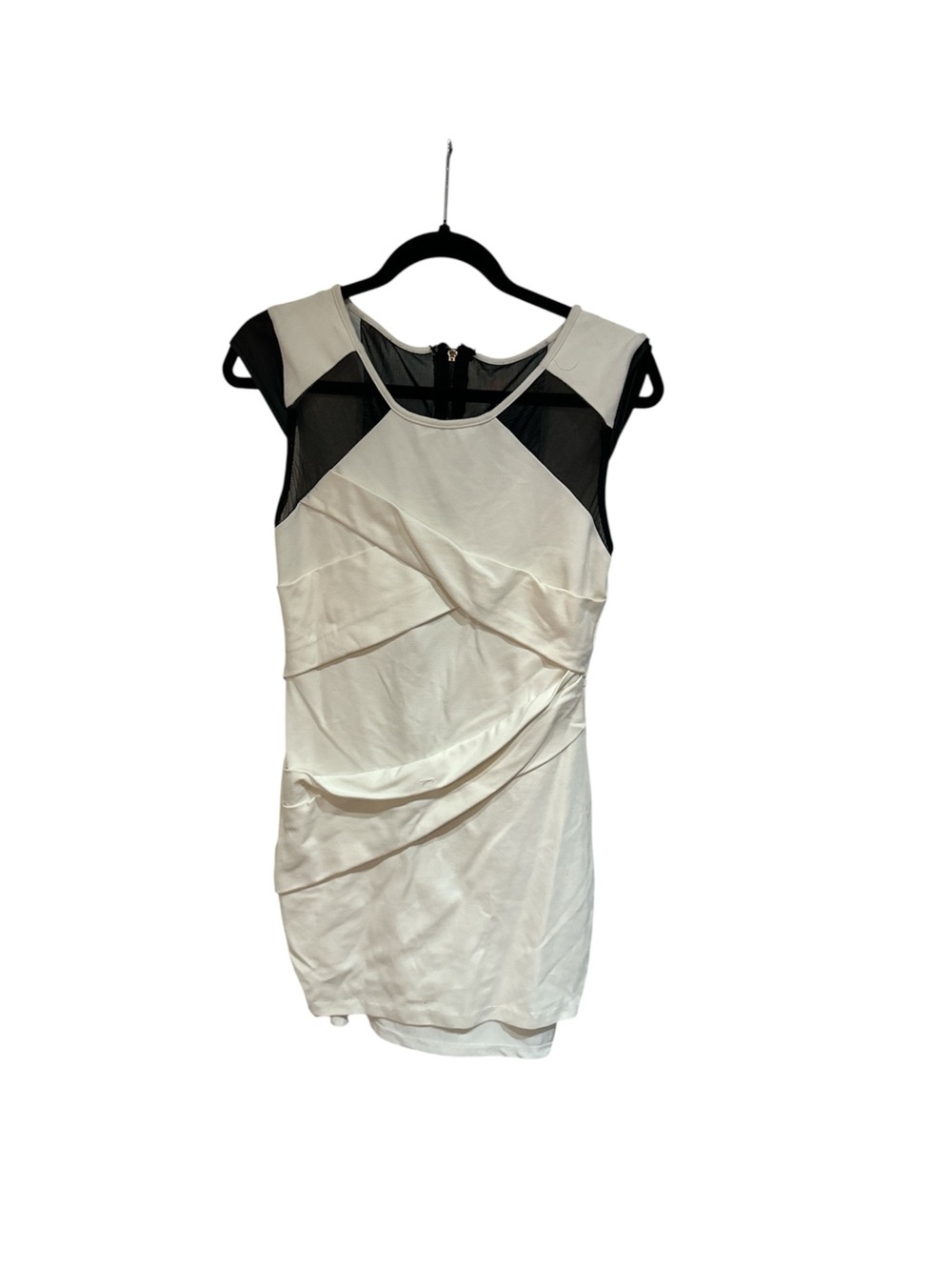 bebe Black and White Sleeveless Sheath Dress